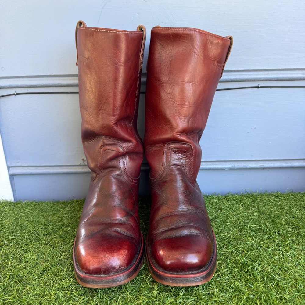 Vintage Dingo Campus Boots Mens 10.5 EW Square Toe Leather Western Biker USA